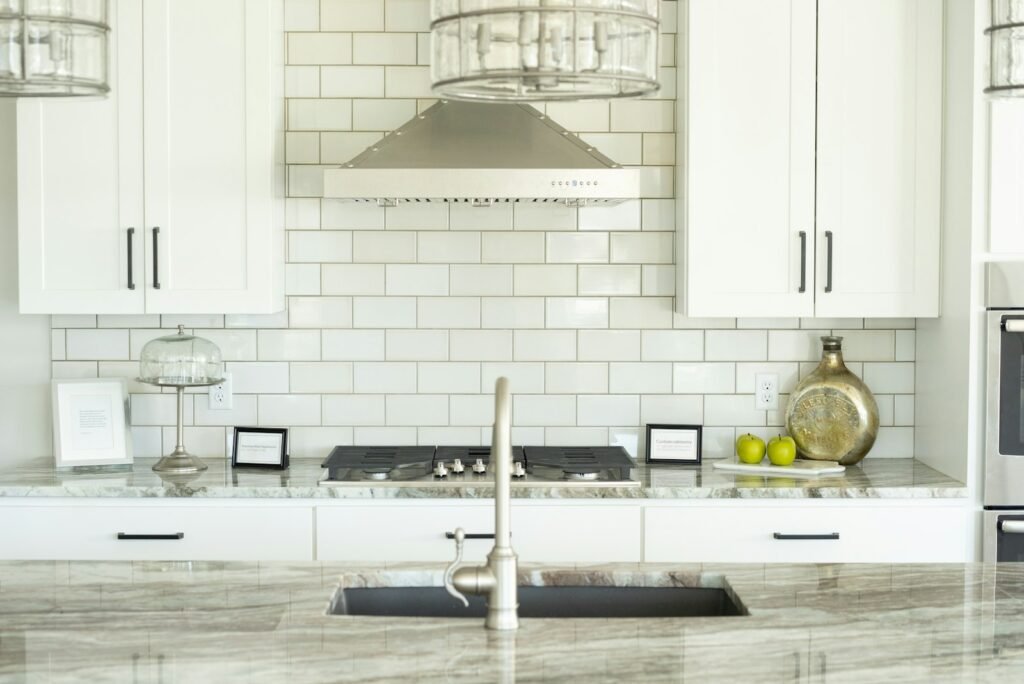 A spotless white kitchen