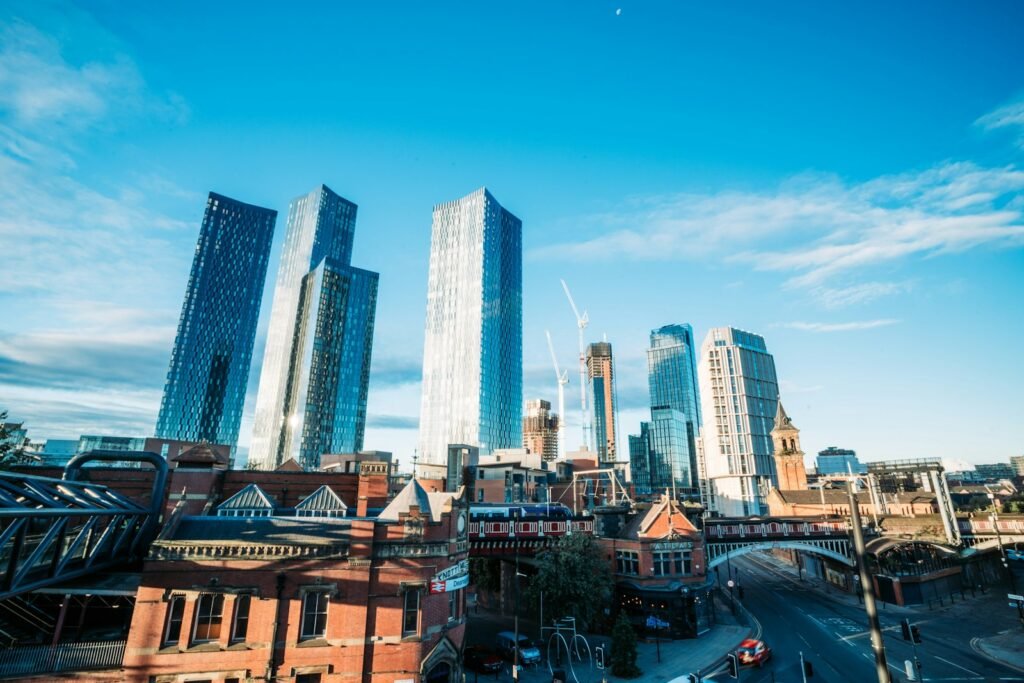 The Manchester skyline seen from Castlefield
